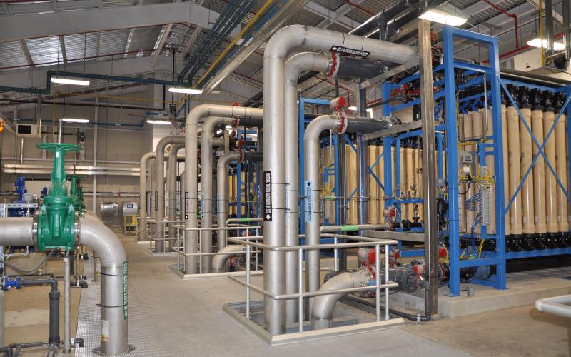 Microfiltration area treats bacterial/protozoan contaminants