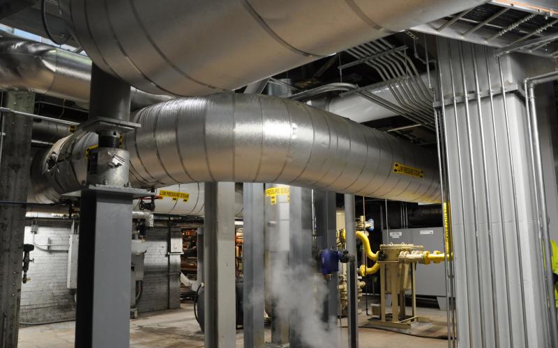 High/Low Pressure steam lines below the new turbines