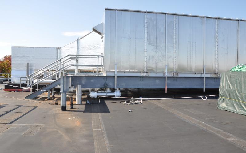 New air handling unit located on the roof