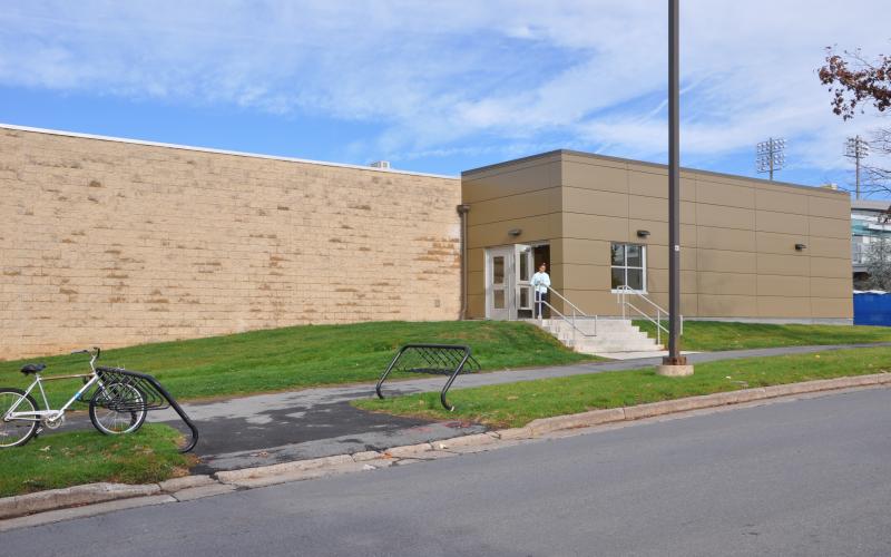 A view of the Hastings Road entrance to the Greenberg facility