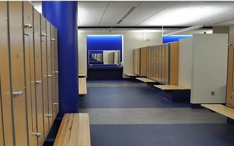 Woman’s locker room facility reconfiguration with air conditioning added