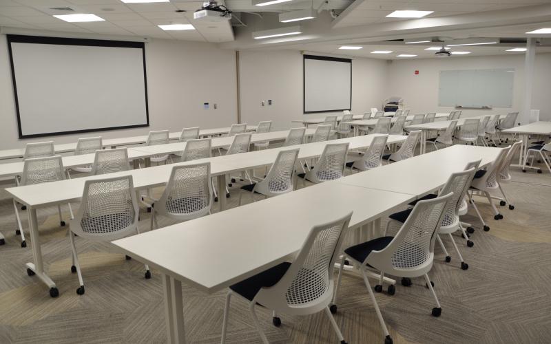 Large classroom divides into two smaller classrooms
