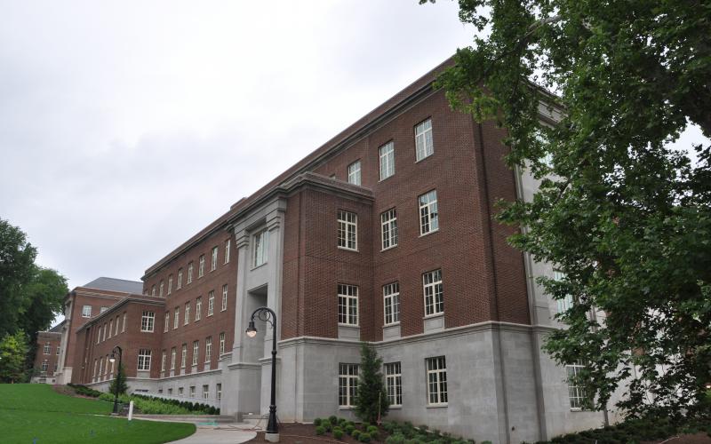 This is the southwest elevation facing Old Main Lawn and main entrance from Henderson Mall